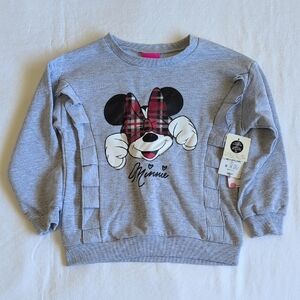 NEW disney junior minnie mouse crew neck sweatshirt with ruffle 5T toddler girls